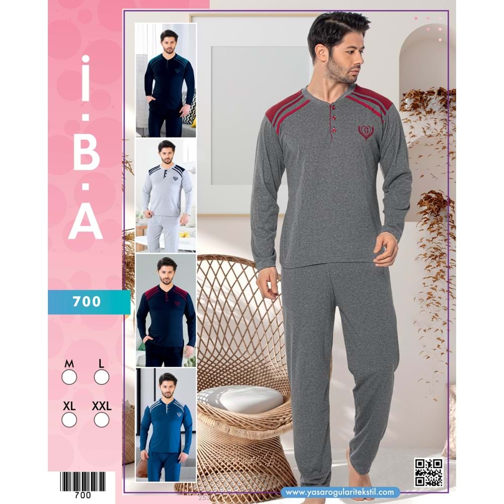 800 İBA ERKEK PİJAMA TAKIMI - FÜME