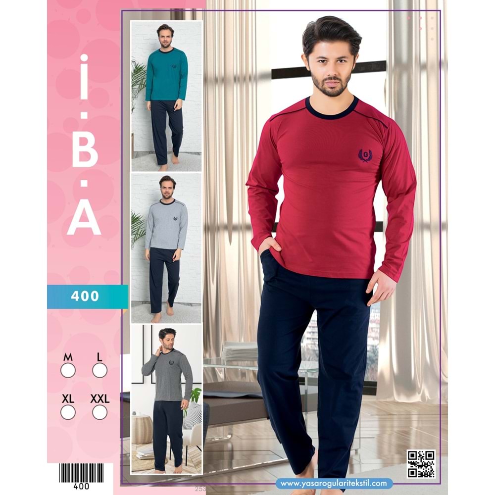 400 İBA ERKEK PİJAMA TAKIM - BORDO