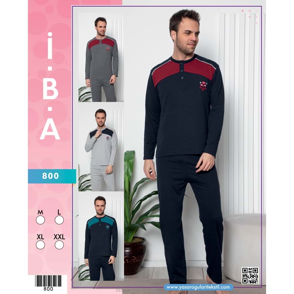 800 İBA ERKEK PİJAMA TAKIM - GRİ