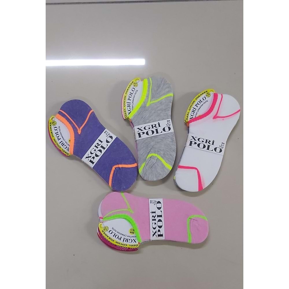 XGRİ POLO KIZ ÇOCUK 3 LÜ SNEAKERS