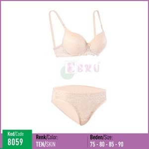 8059 EBRU SİLİKONLU DOLU TAKIM TEN