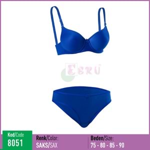 8051 EBRU SİLİKONLU DÜZ TAKIM MAVİ