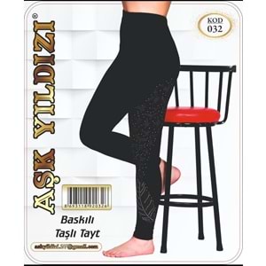 AŞK 032 YILDIZI BASKILI TAŞLI TAYT