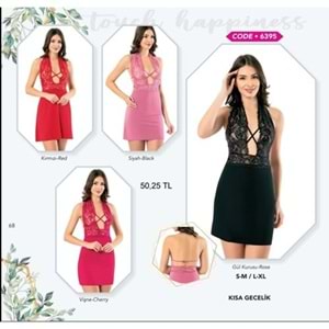 6395 KOTA GECELİK - KIRMIZI L- XL