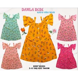 22264 DAMLA BKIZ ELBİSE 7,10 - YEŞİL
