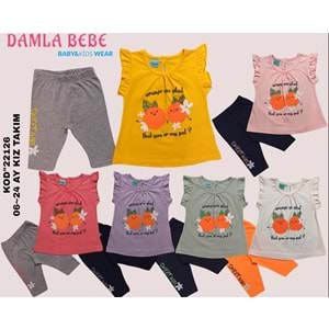 22126 DAMLA PORTAKAL BASKILI KIZ TAKIM 6,24 - LİLA