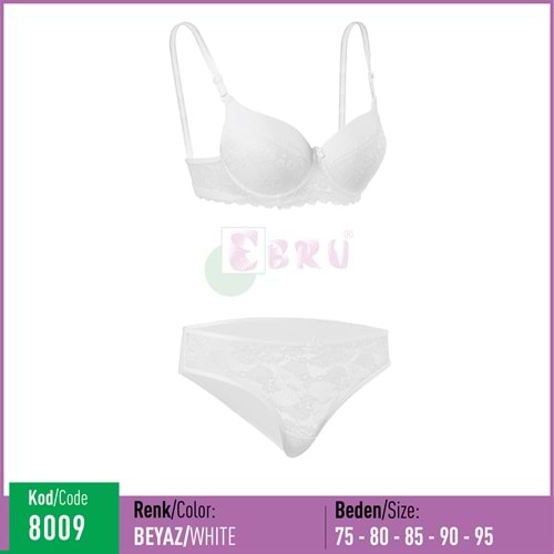 8009 EBRU SİLİKONLU BOŞ BEYAZ