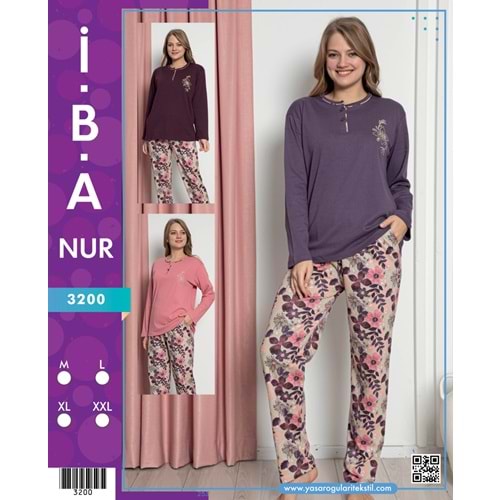 3200 İBANUR BAYAN PİJAMA TAKIM - MOR