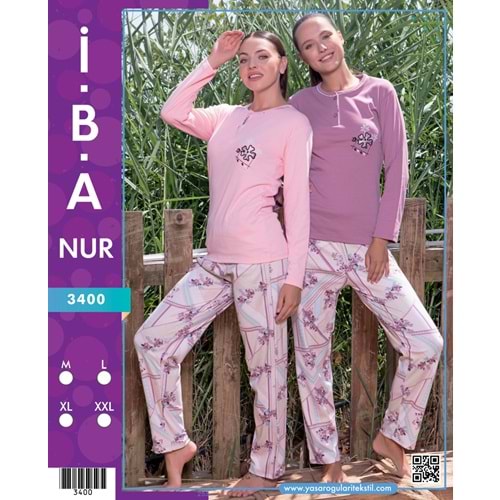 3400 İBANUR ANNE PİJAMA TAKIMI - GÜL KURUSU
