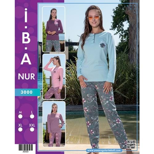 3000 İBANUR BAYAN PİJAMA TAKIM - MOR