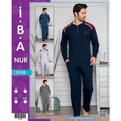 2100 İBANUR ERKEK PİJAMA TAKIMI - LACİVERT