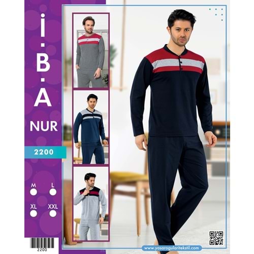 2200 İBANUR ERKEK PİJAMA TAKIMI - GRİ