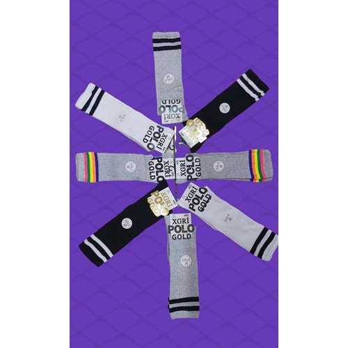 XGRİ POLO DİZALTI ÇİZGİLİ KOLEJ