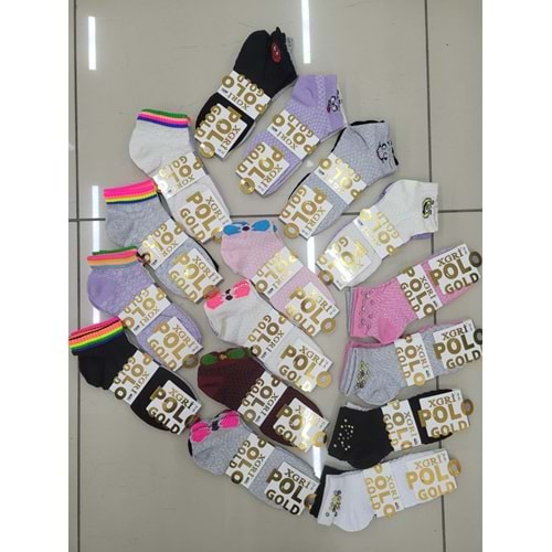 XGRİ POLO BAYAN 3 LÜ PENYE PATİK