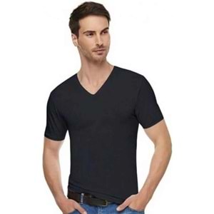 ELİT 1303 ERK ELASTAN V YAKA SİYAH L