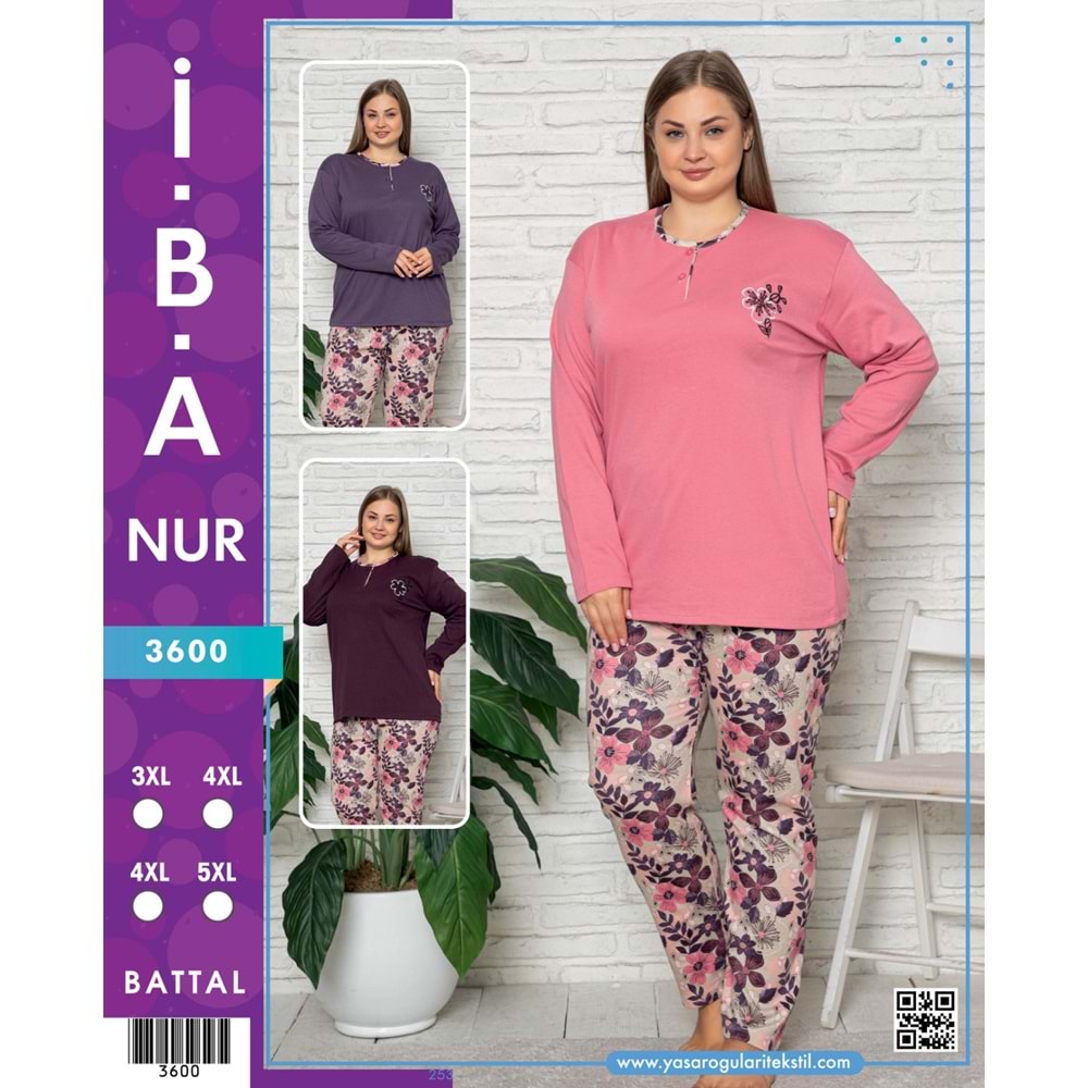 İBANUR 3600 BAYAN PİJAMA TAKIM BATTAL