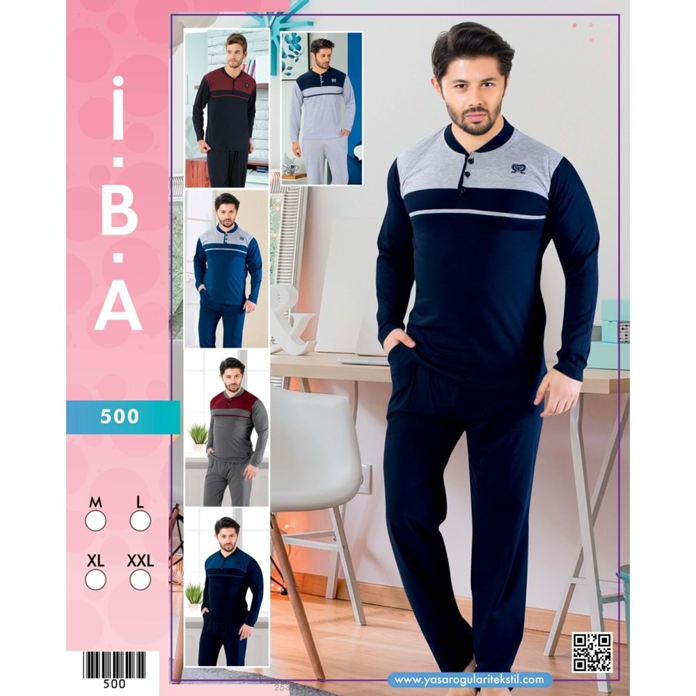 500 İBA ERKEK PİJAMA TAKIM - GRİ