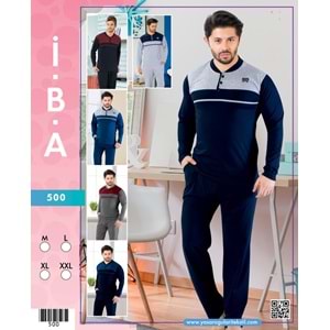 500 İBA ERKEK PİJAMA TAKIM - GRİ