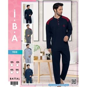 900 İBANUR ERKEK PİJAMA TAKIM BATTAL - ANTRASİT