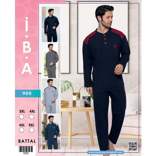 900 İBANUR ERKEK PİJAMA TAKIM BATTAL - ANTRASİT