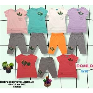 22010 AY KAKTÜS BASKILI KIZ TAKIM 6,24 - YEŞİL