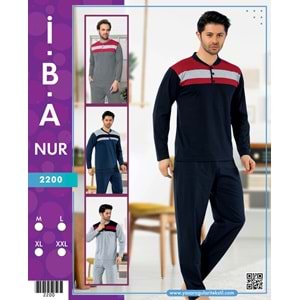 2200 İBANUR ERKEK PİJAMA TAKIMI - GRİ