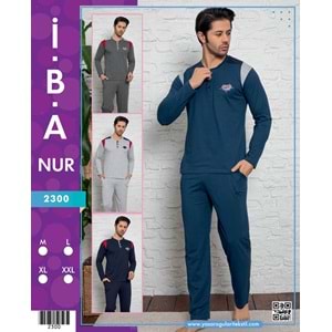 2300 İBANUR ERKEK PİJAMA TAKIMI - GRİ